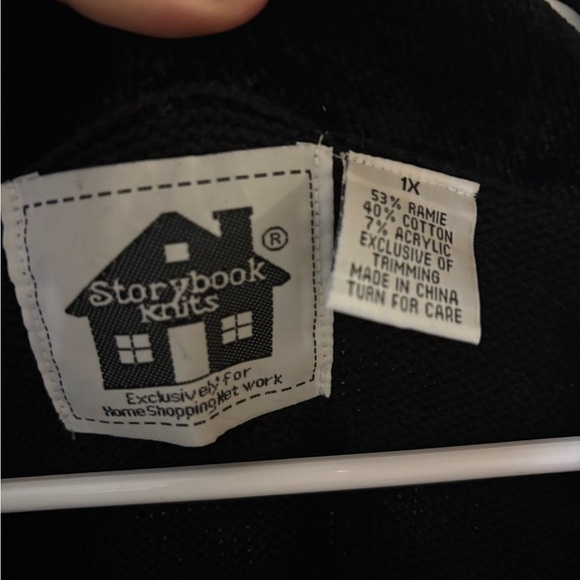 Vintage Storybook Knits Black and Pink Cardigan - Picture 8 of 13